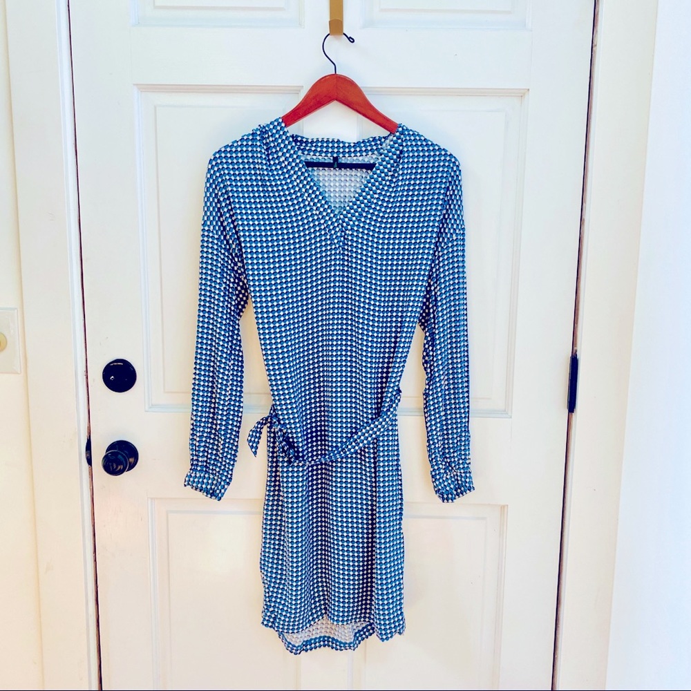 United Colors Of Benetton Blue and White Checkered Dress